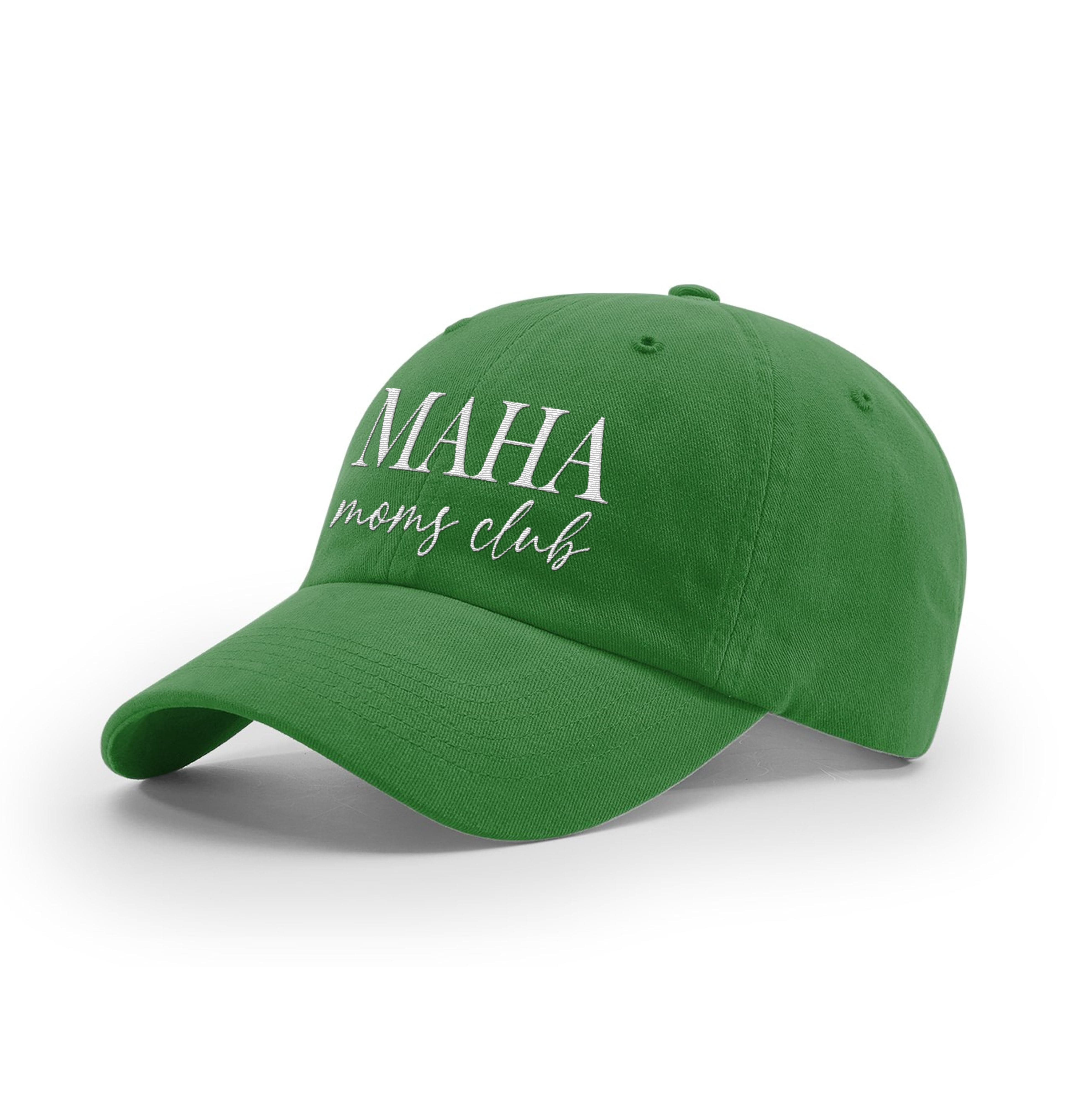 GARMENT WASHED TWILL / Kelly Green / OS MAHA Moms Club Mom Hat maga trump