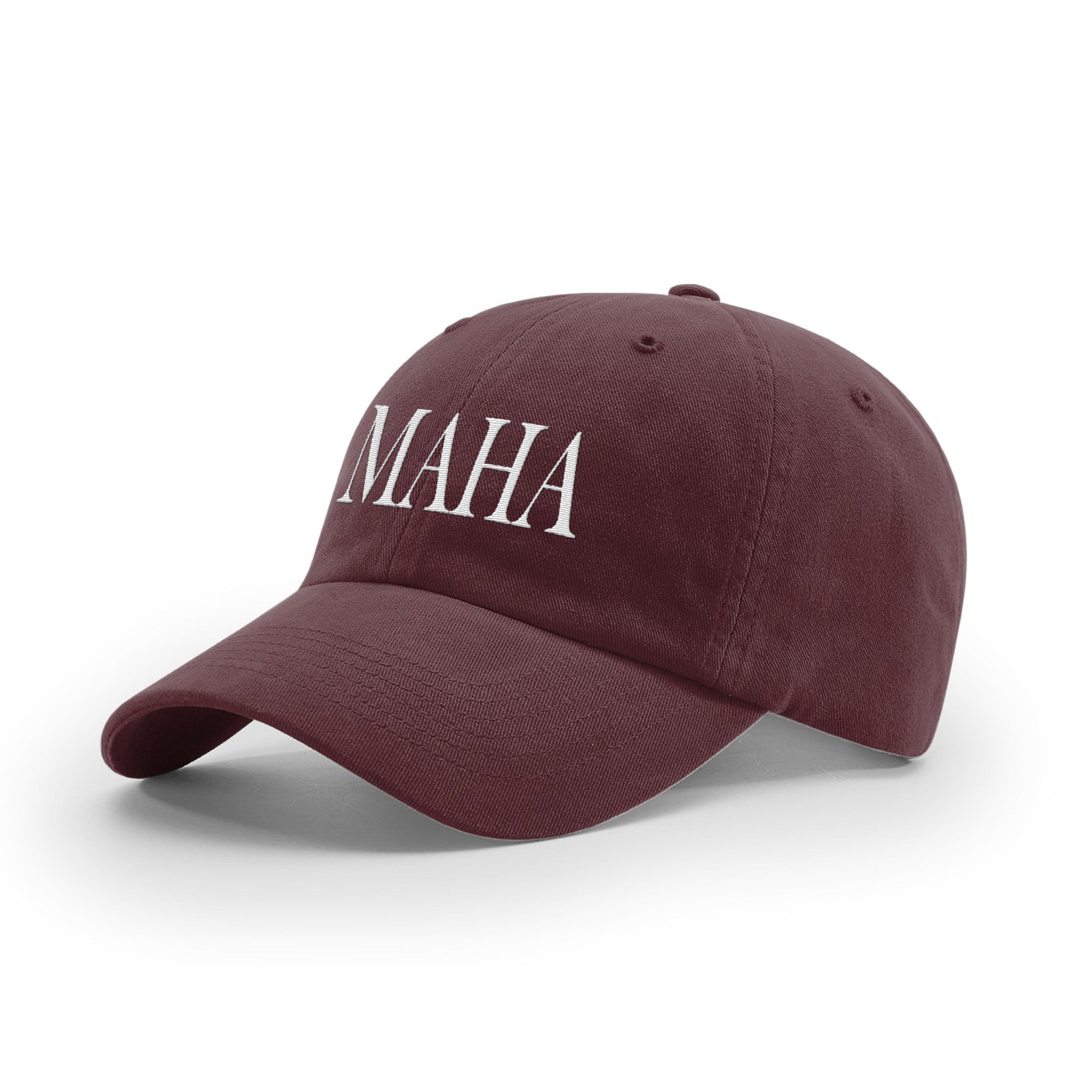 GARMENT WASHED TWILL / Maroon / OS MAHA Mom Hat maga trump
