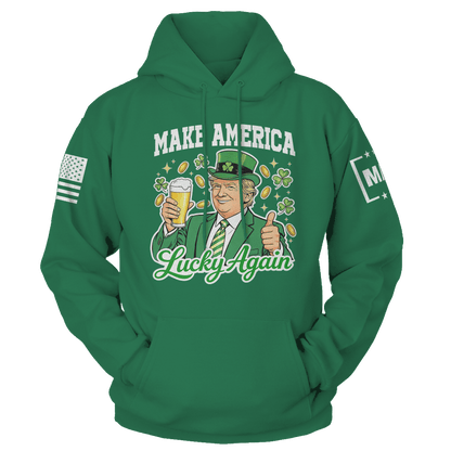 Green / S Make America Lucky Again Hoodie maga trump