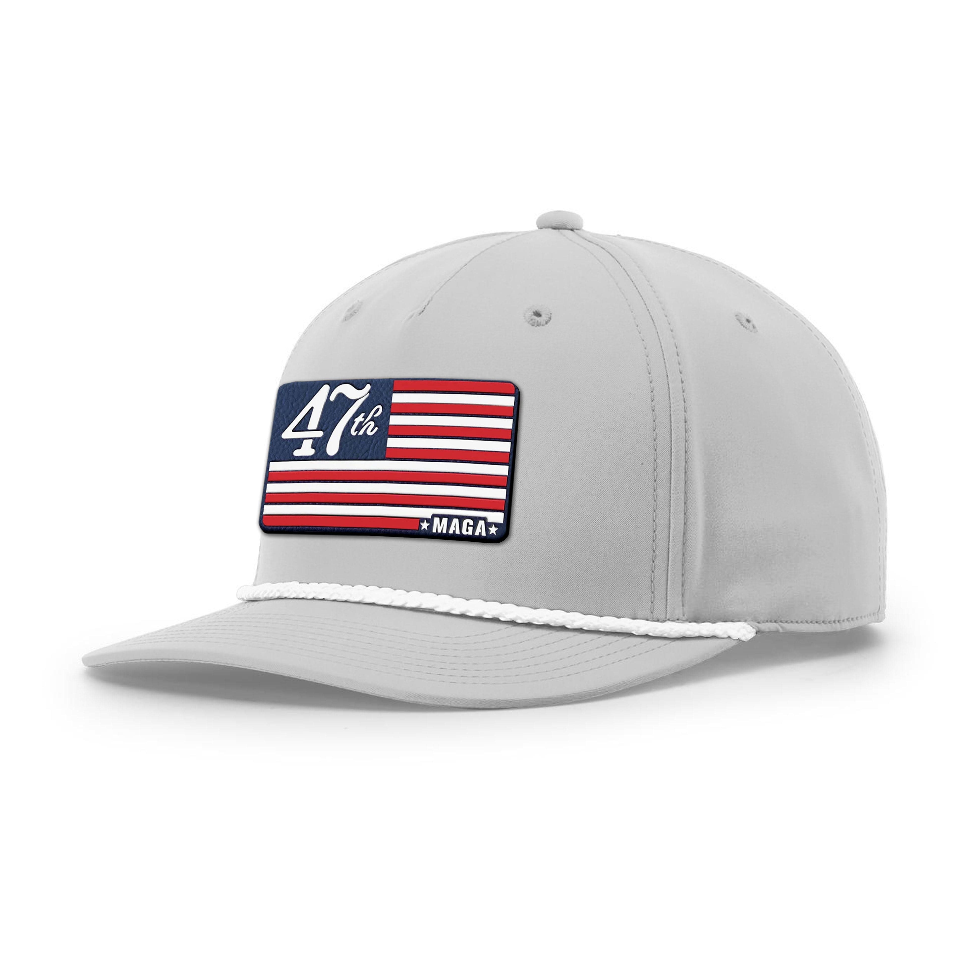 Heather Gray/White MAGA 47 Rope Hat maga trump