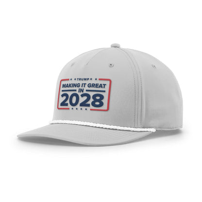 Heather Gray/White Making it Great in 2028 Rope Hat maga trump