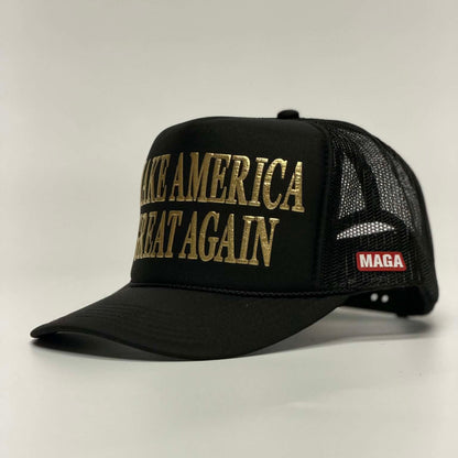 Make America Great Again Black and Gold (MF Hat) maga trump