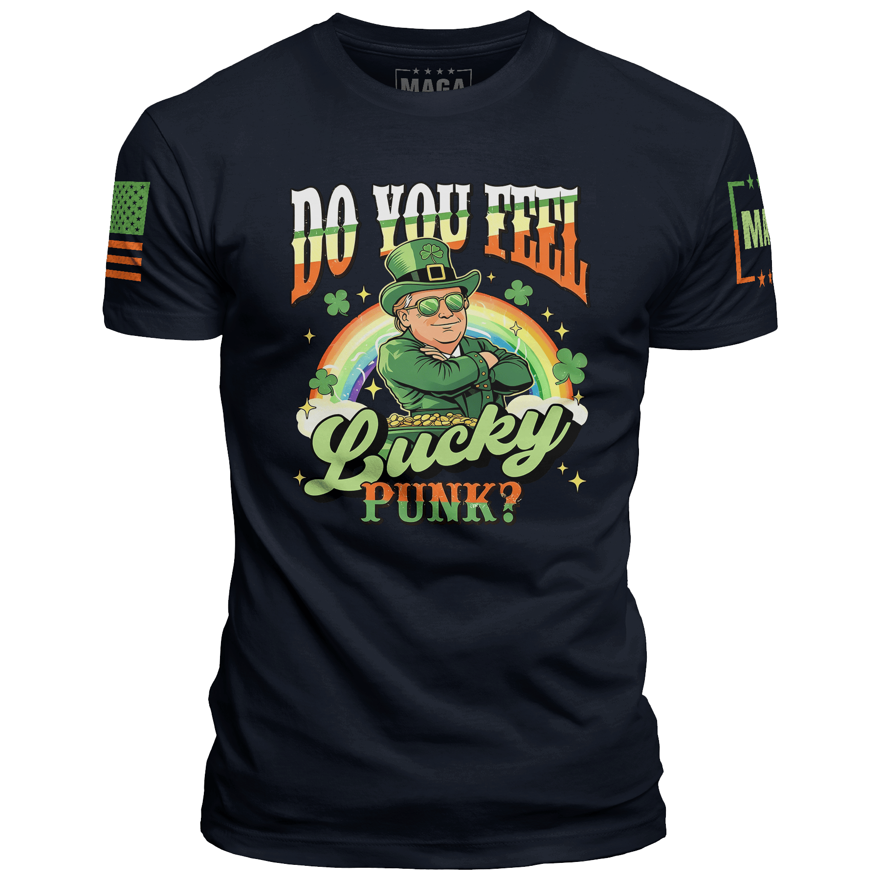 Navy / S Do You Feel Lucky - St Paddy Trump maga trump