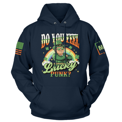 Navy / S Do You Feel Lucky - St Paddy Trump Hoodie maga trump