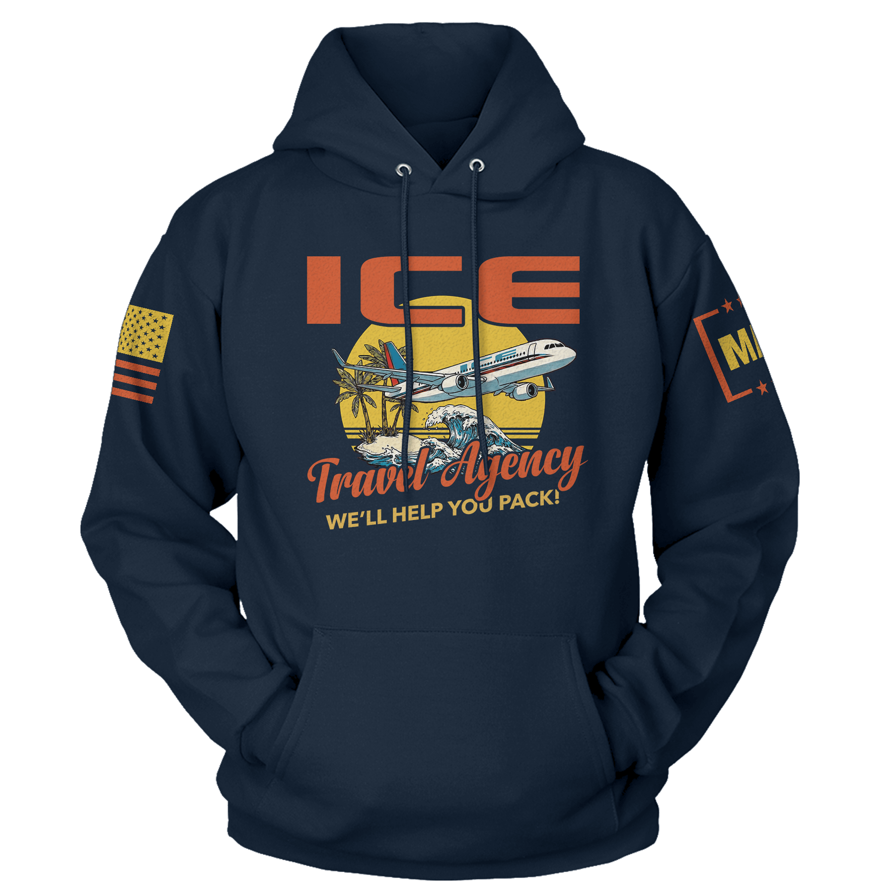 Navy / S ICE Travel Agency Hoodie maga trump