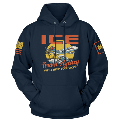 Navy / S ICE Travel Agency Hoodie maga trump