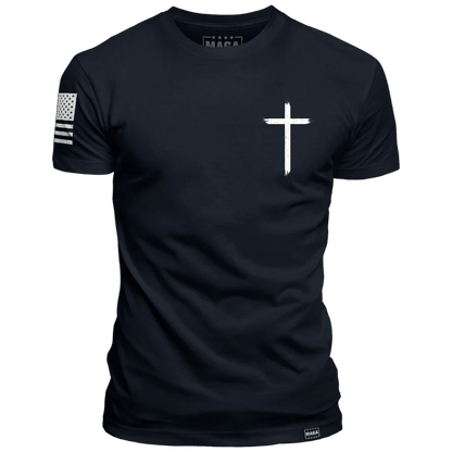 Navy / S Make America Holy Again Brushstroke Cross maga trump