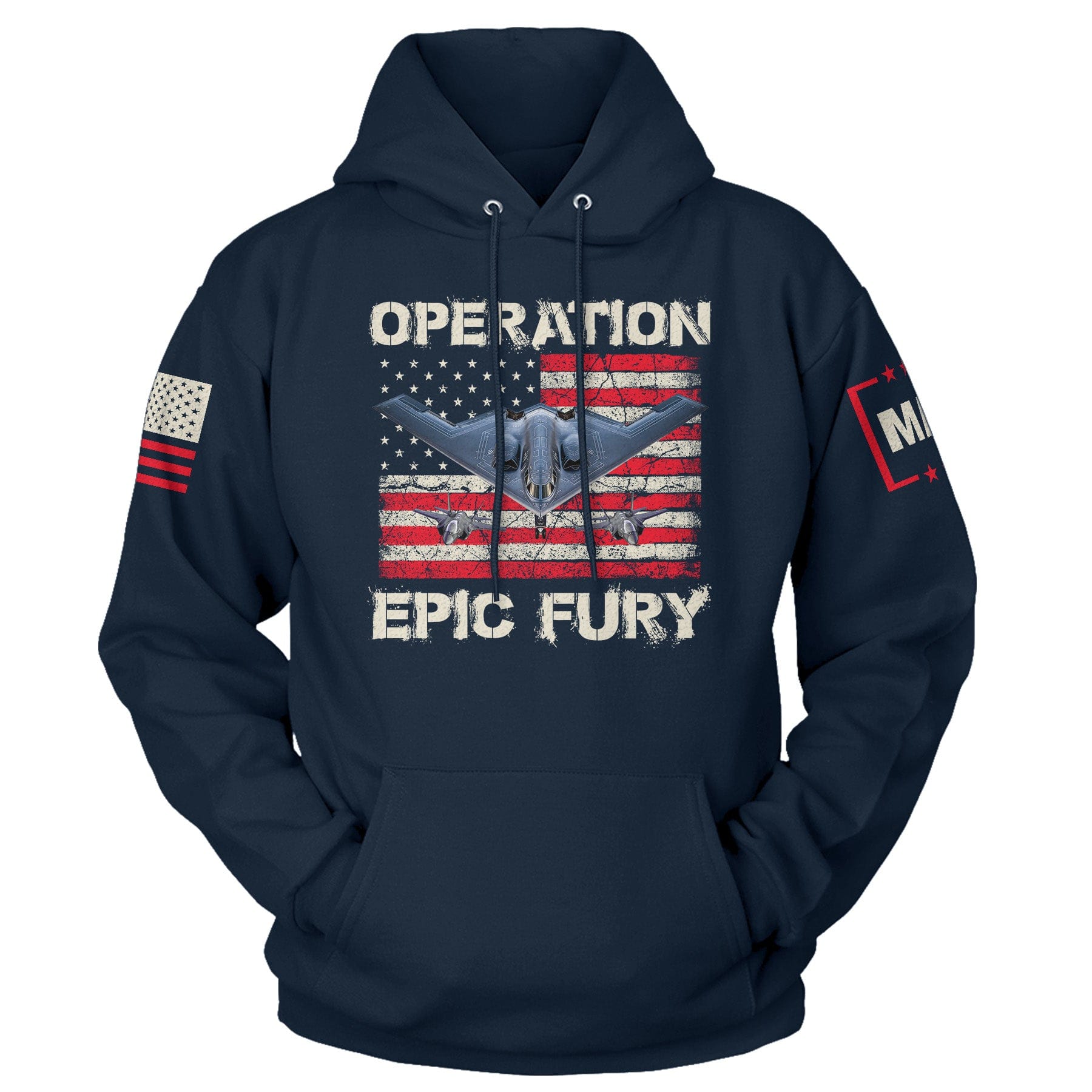 Navy / S Operation Epic Fury Hoodie maga trump