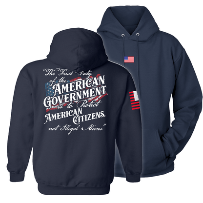 Navy / S The First Duty of the American Government Hoodie maga trump