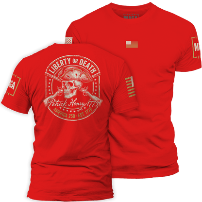 Red / S Liberty or Death - Patrick Henry 1775 maga trump