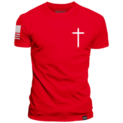 Red / S Make America Holy Again Brushstroke Cross maga trump