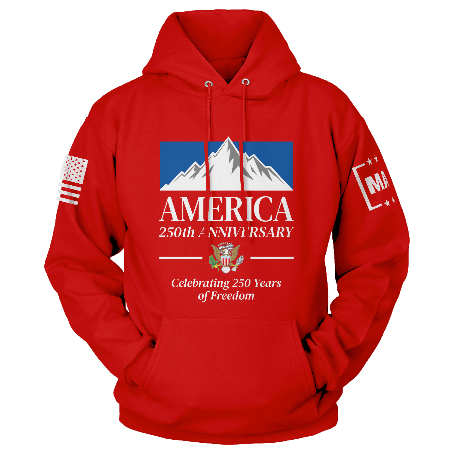 Red / S Mountain Beer America 250th Hoodie maga trump