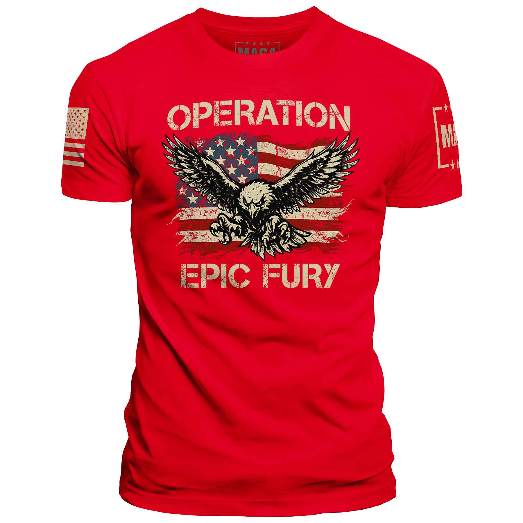 Red / S Operation Epic Fury Eagle maga trump