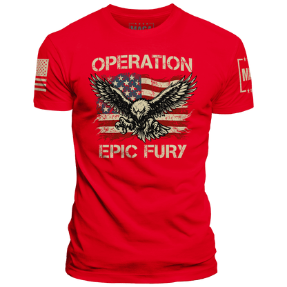 Red / S Operation Epic Fury Eagle maga trump