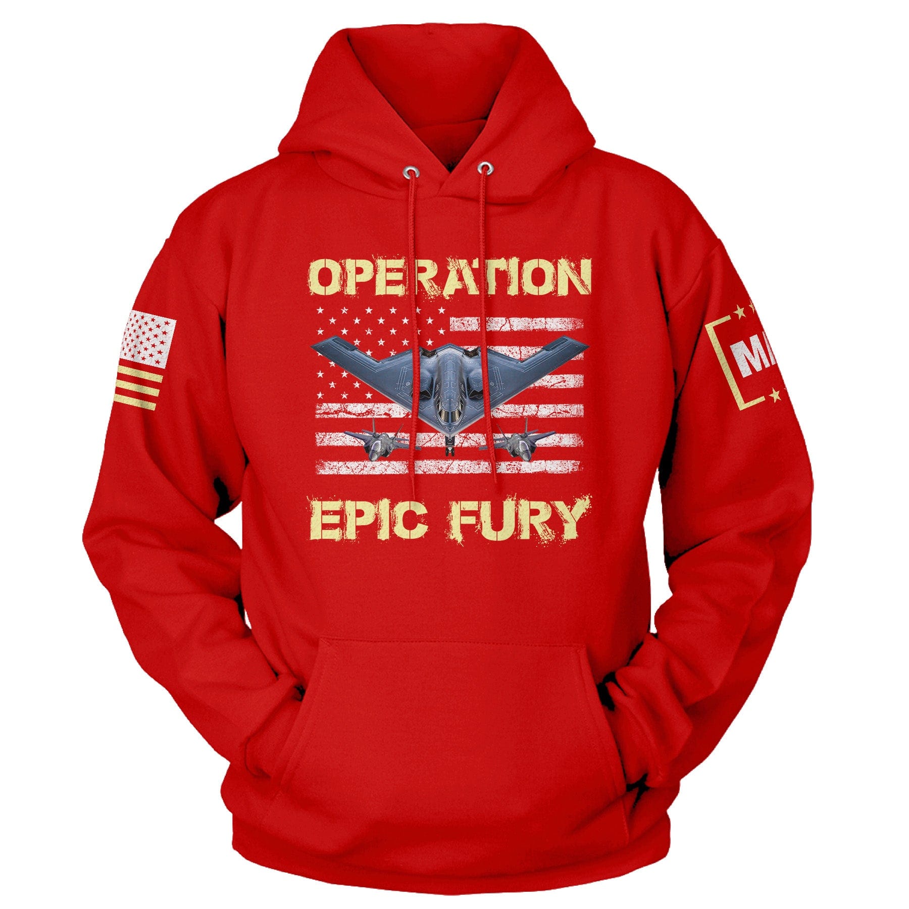 Red / S Operation Epic Fury Hoodie maga trump