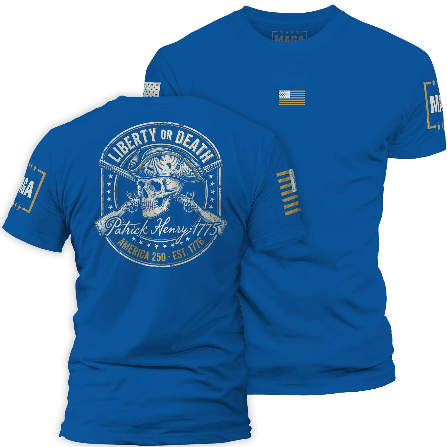 Royal Blue / S Liberty or Death - Patrick Henry 1775 maga trump