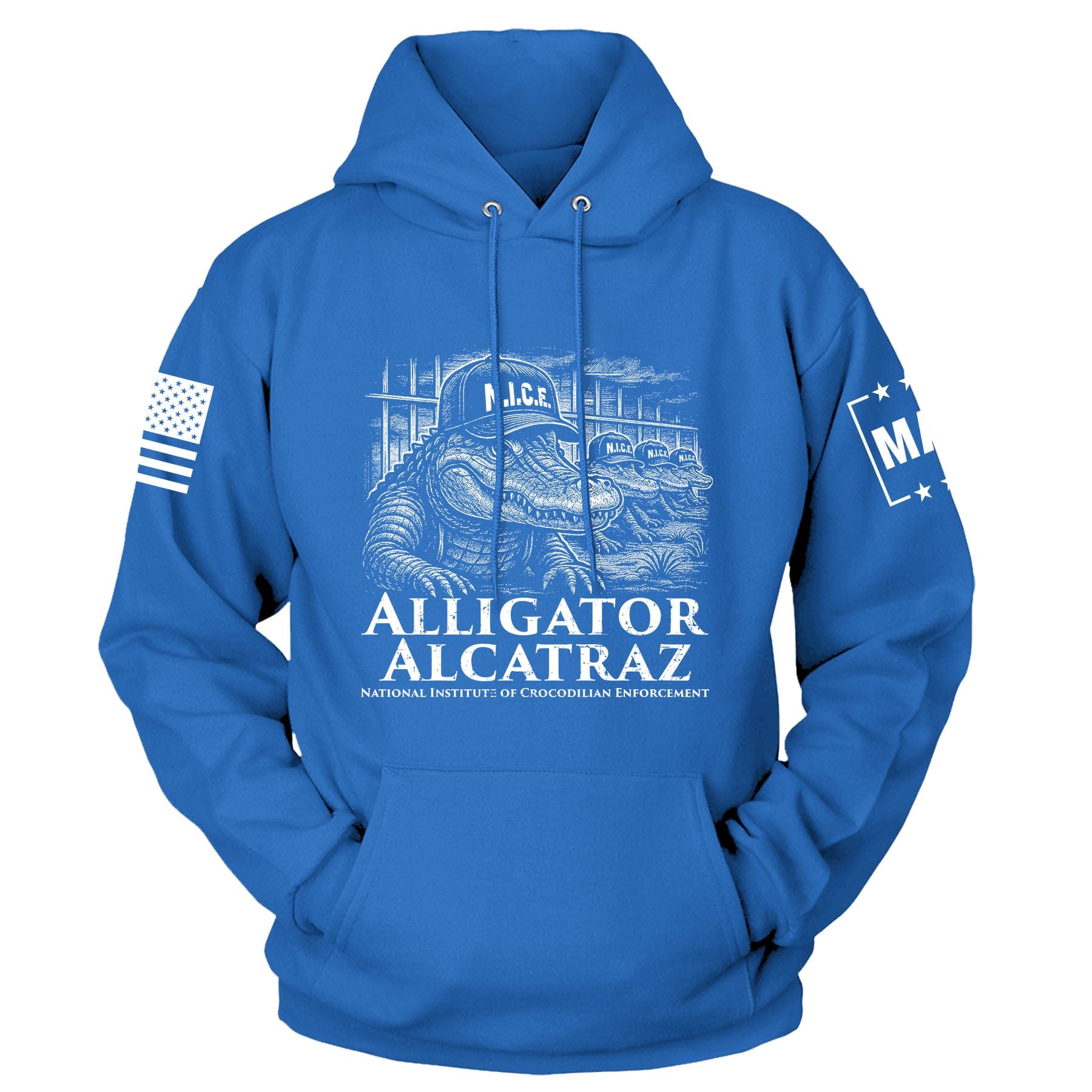 Royal / S N.I.C.E. - Alligator Alcatraz Hoodie maga trump