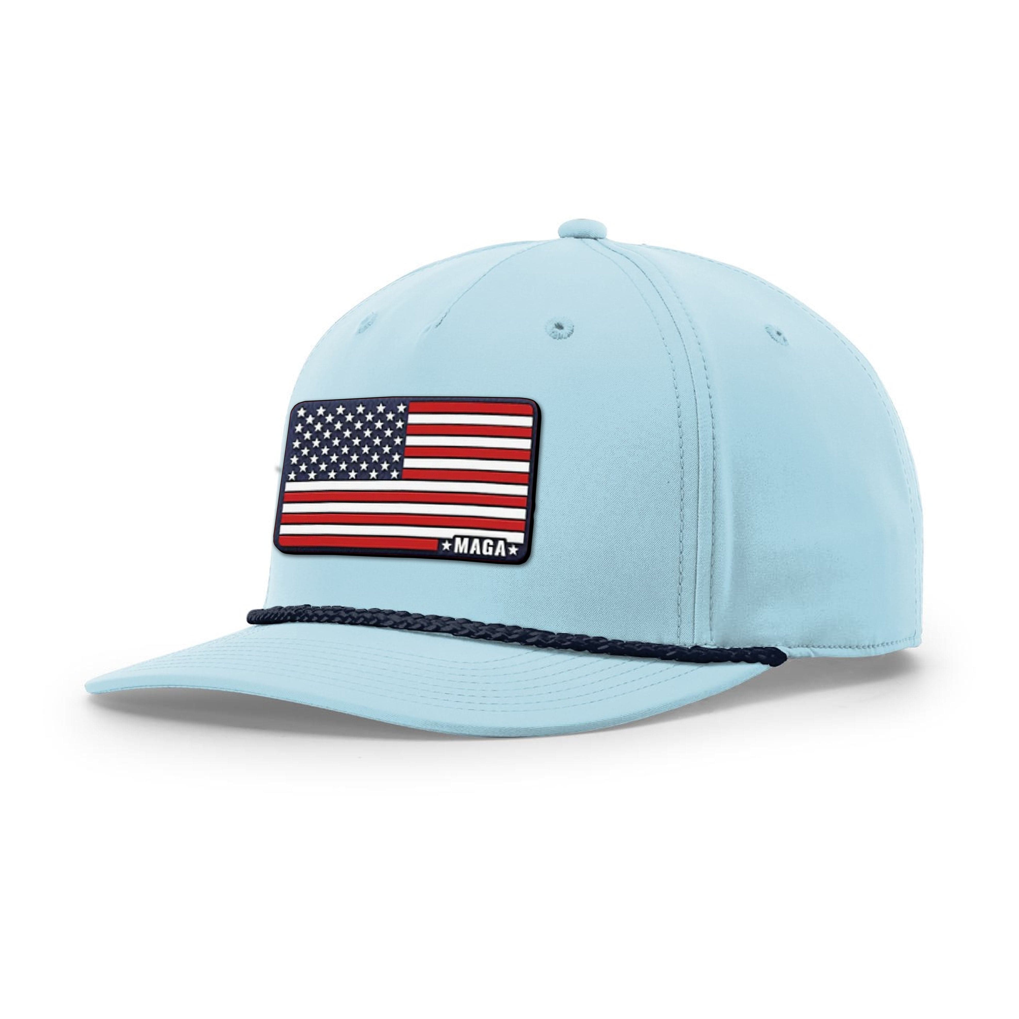 Soft Blue/Navy Maga American Flag Rope Hat maga trump