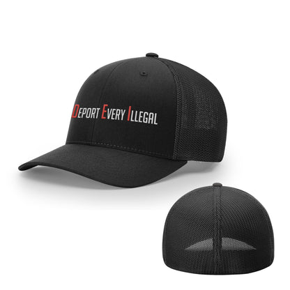 Trucker R-Flex / Black / S/M Deport Every Illegal Flexfit Hat maga trump