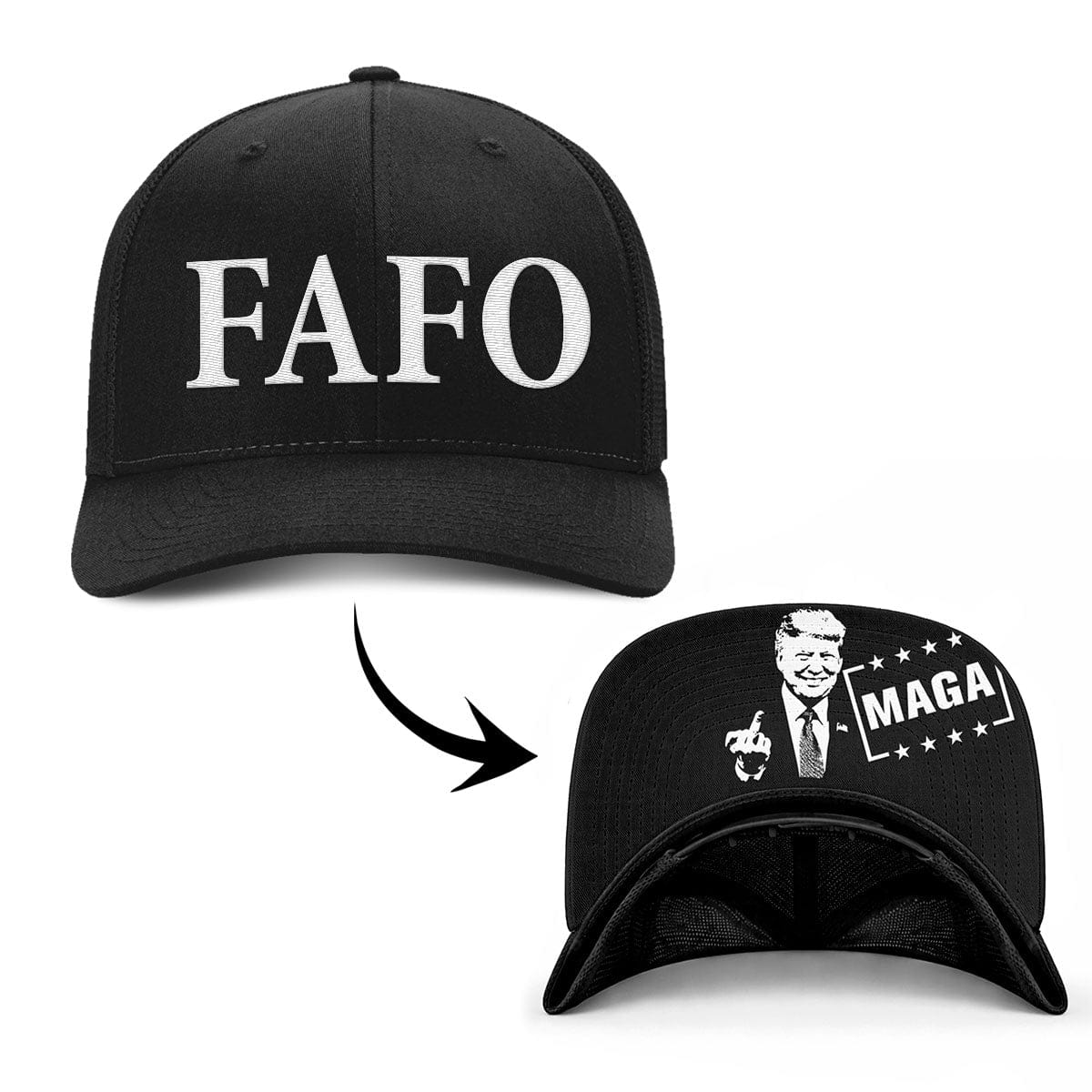Trucker R-Flex / Black / S/M FAFO Flexfit (MF Hat) maga trump