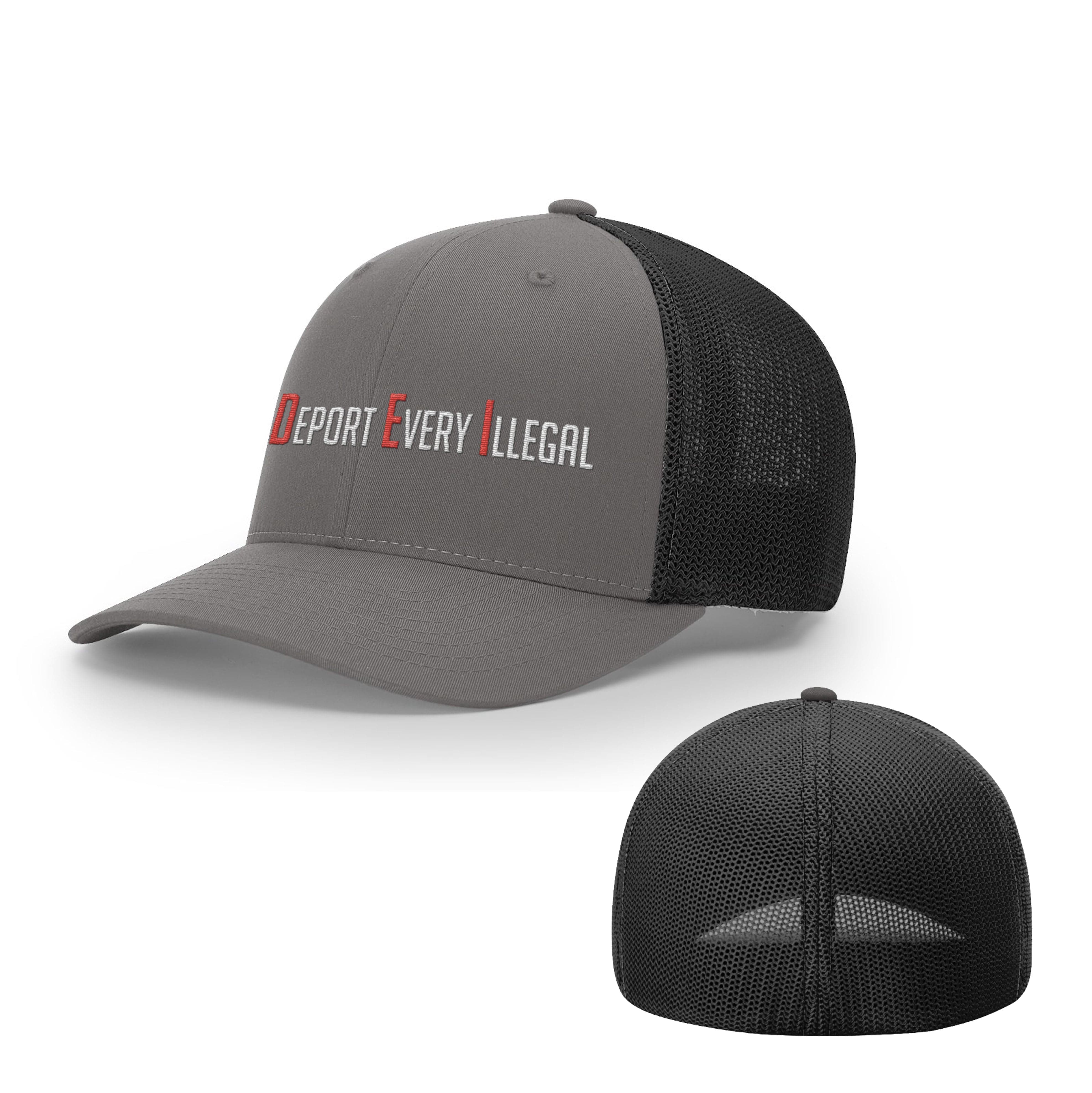 Trucker R-Flex / Charcoal/Black / S/M Deport Every Illegal Flexfit Hat maga trump