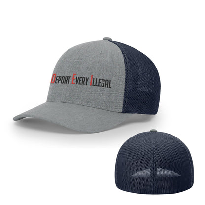 Trucker R-Flex / Heather Gray/Navy / S/M Deport Every Illegal Flexfit Hat maga trump