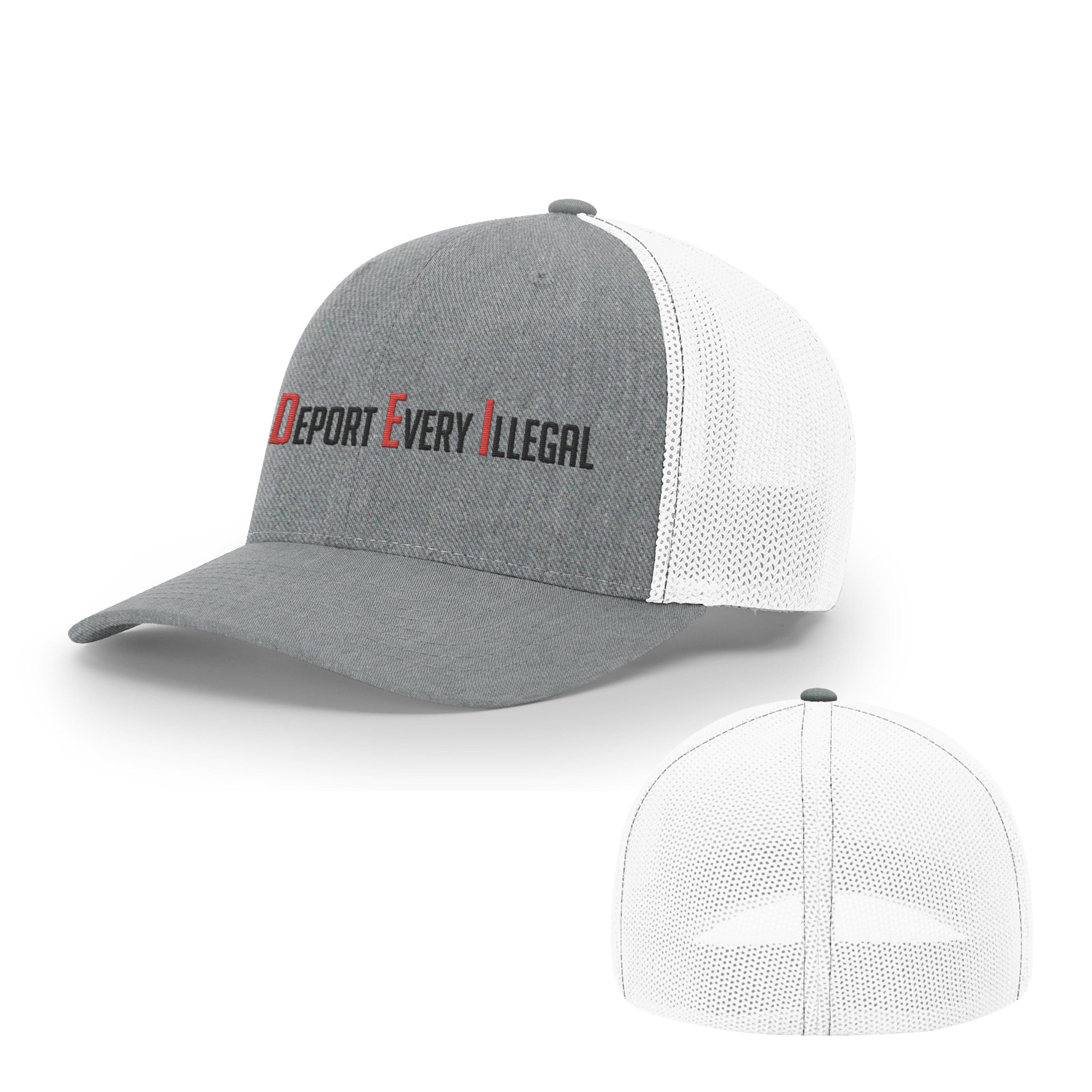 Trucker R-Flex / Heather Gray/White / S/M Deport Every Illegal Flexfit Hat maga trump