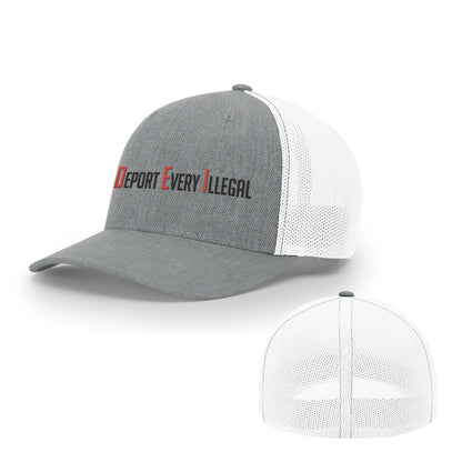 Trucker R-Flex / Heather Gray/White / S/M Deport Every Illegal Flexfit Hat maga trump