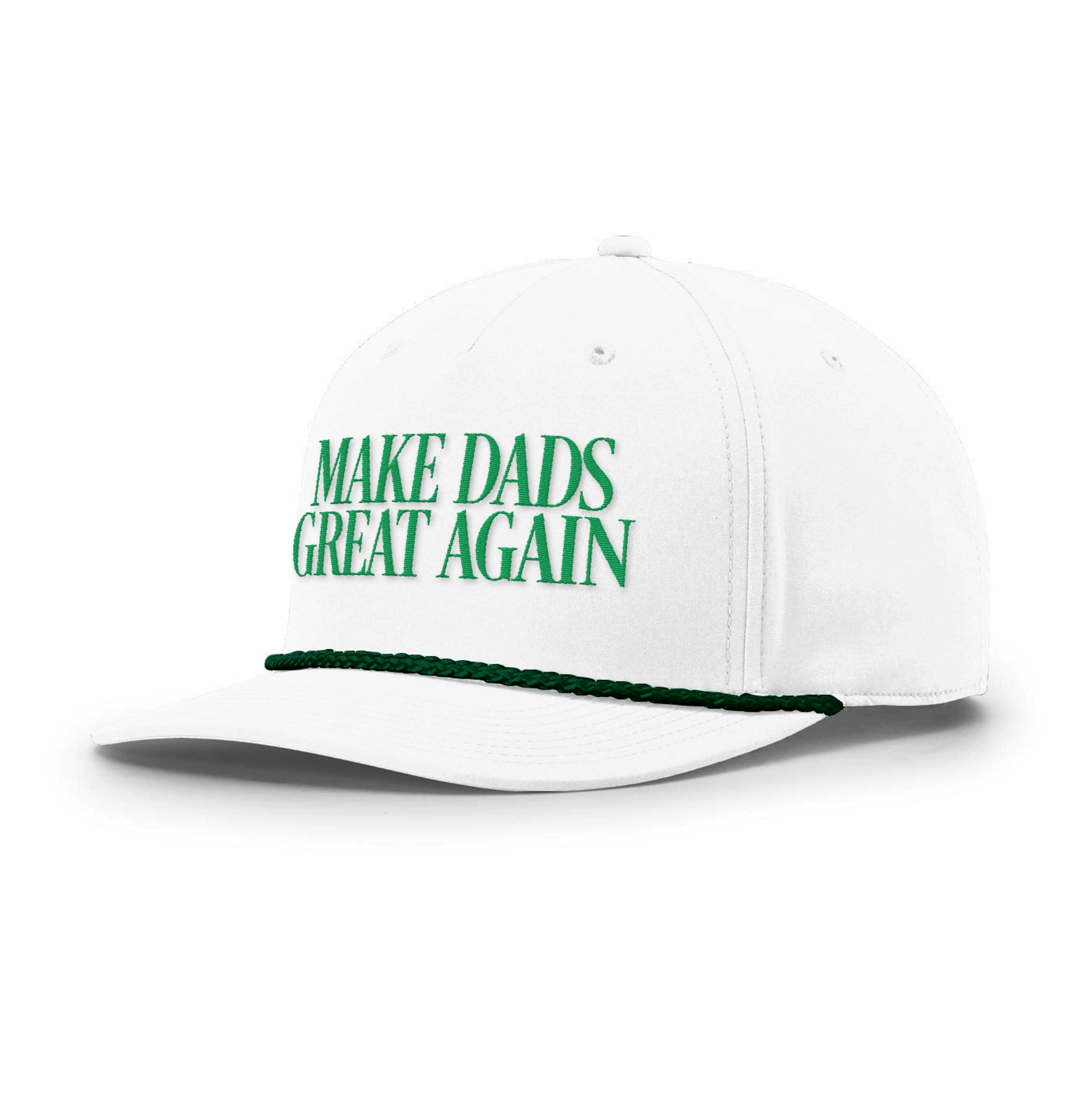 White/Kelly Green Make Dads Great Again Rope Hat maga trump