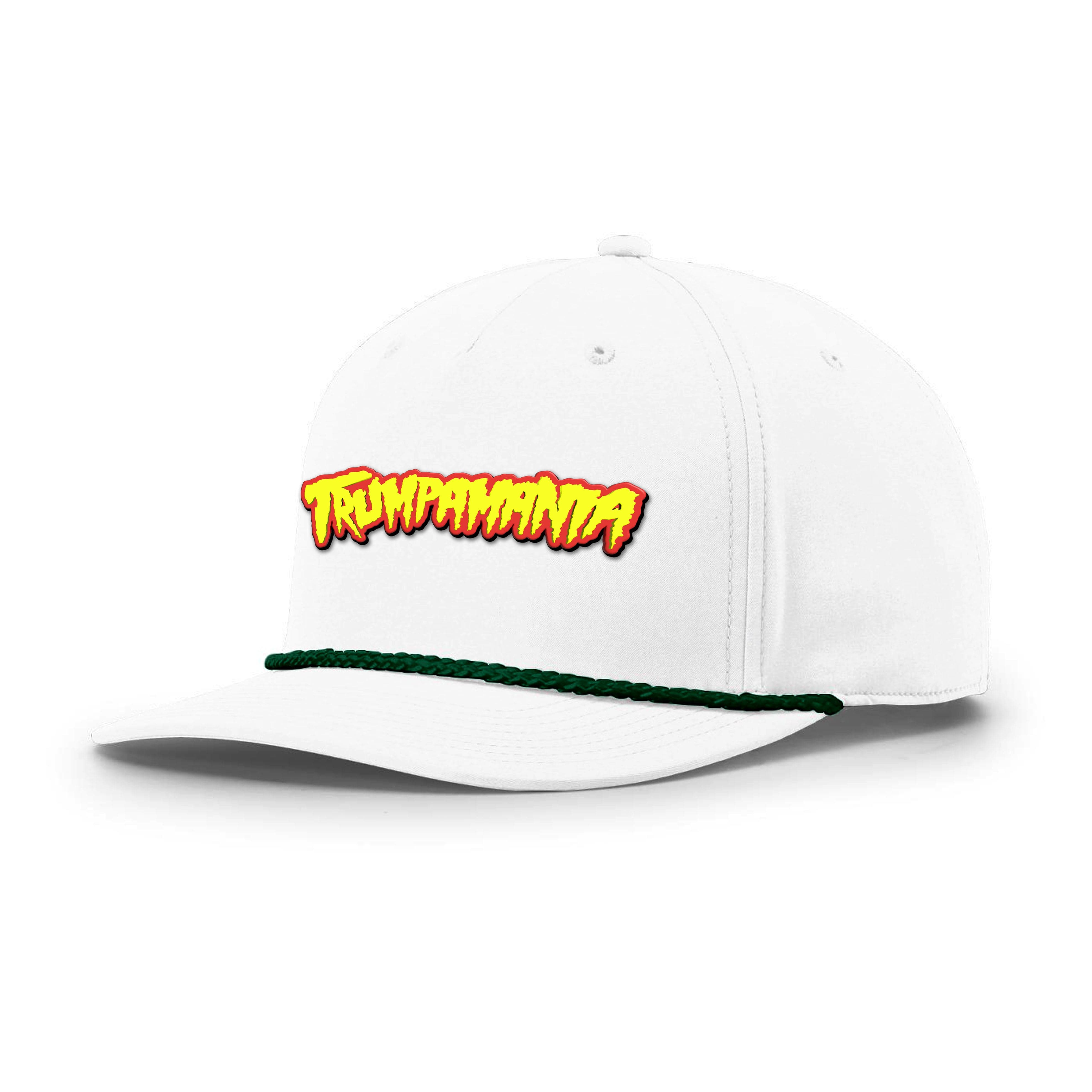 White/Kelly Green Trumpamania Rope Hat maga trump