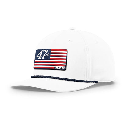 White/Navy MAGA 47 Rope Hat maga trump