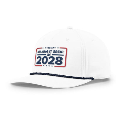 White/Navy Making it Great in 2028 Rope Hat maga trump