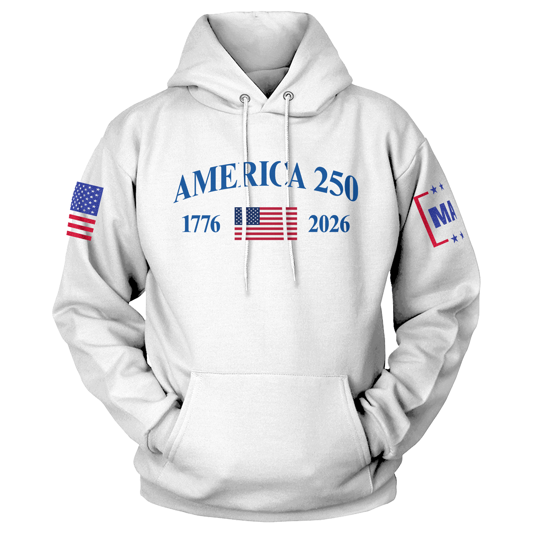 White / S Classic America 250th Hoodie maga trump