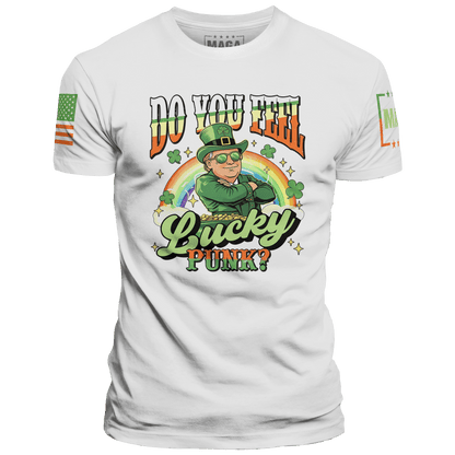 White / S Do You Feel Lucky - St Paddy Trump maga trump