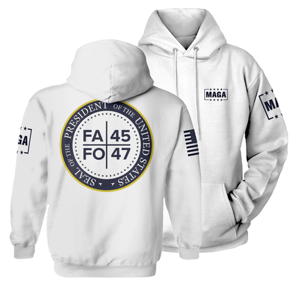 White / S FAFO 45/47 Hoodie maga trump