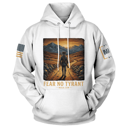 White / S Fear No Tyrant Hoodie maga trump