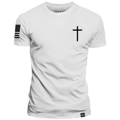 White / S Make America Holy Again Brushstroke Cross maga trump