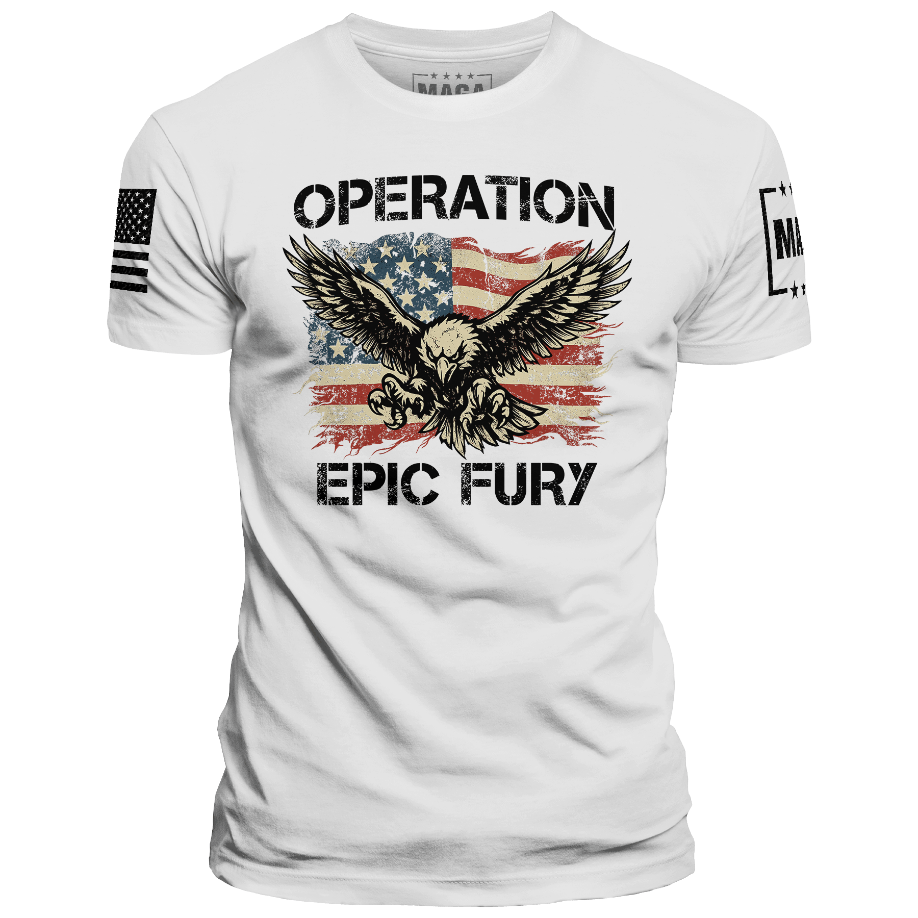 White / S Operation Epic Fury Eagle maga trump