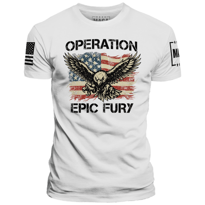 White / S Operation Epic Fury Eagle maga trump