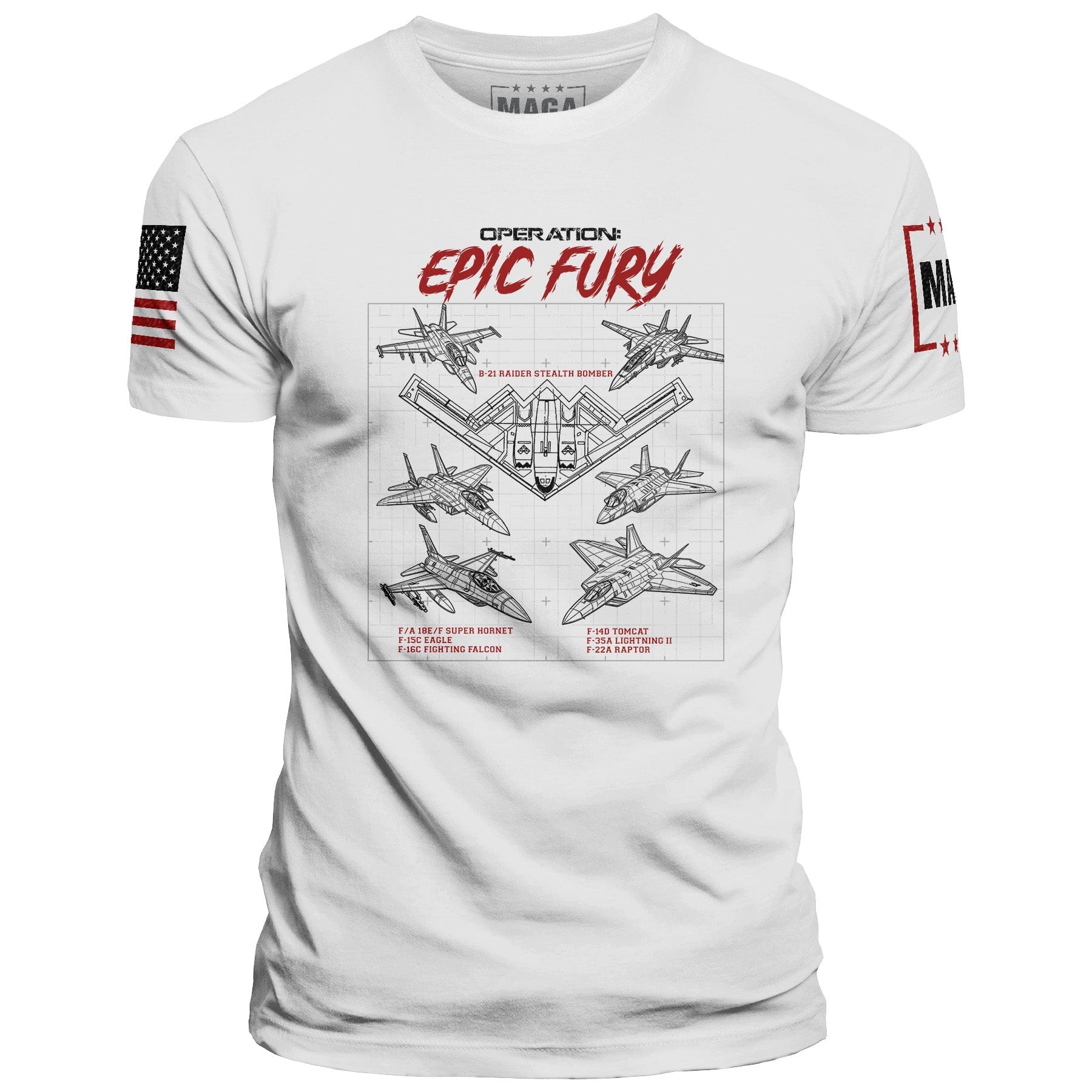 White / S Operation Epic Fury - Jets maga trump