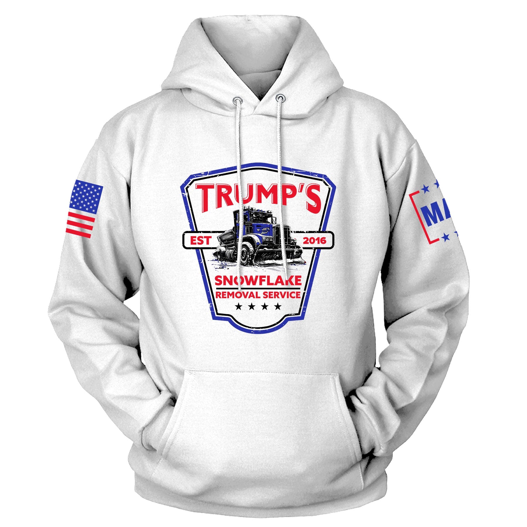 White / S Trump's Snowflake Removal Hoodie maga trump