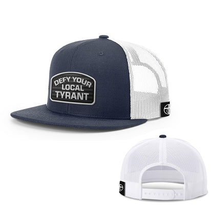 Wool blend flatbill trucker / Navy/White Defy Your Local Tyrant FlatBill Hat maga trump